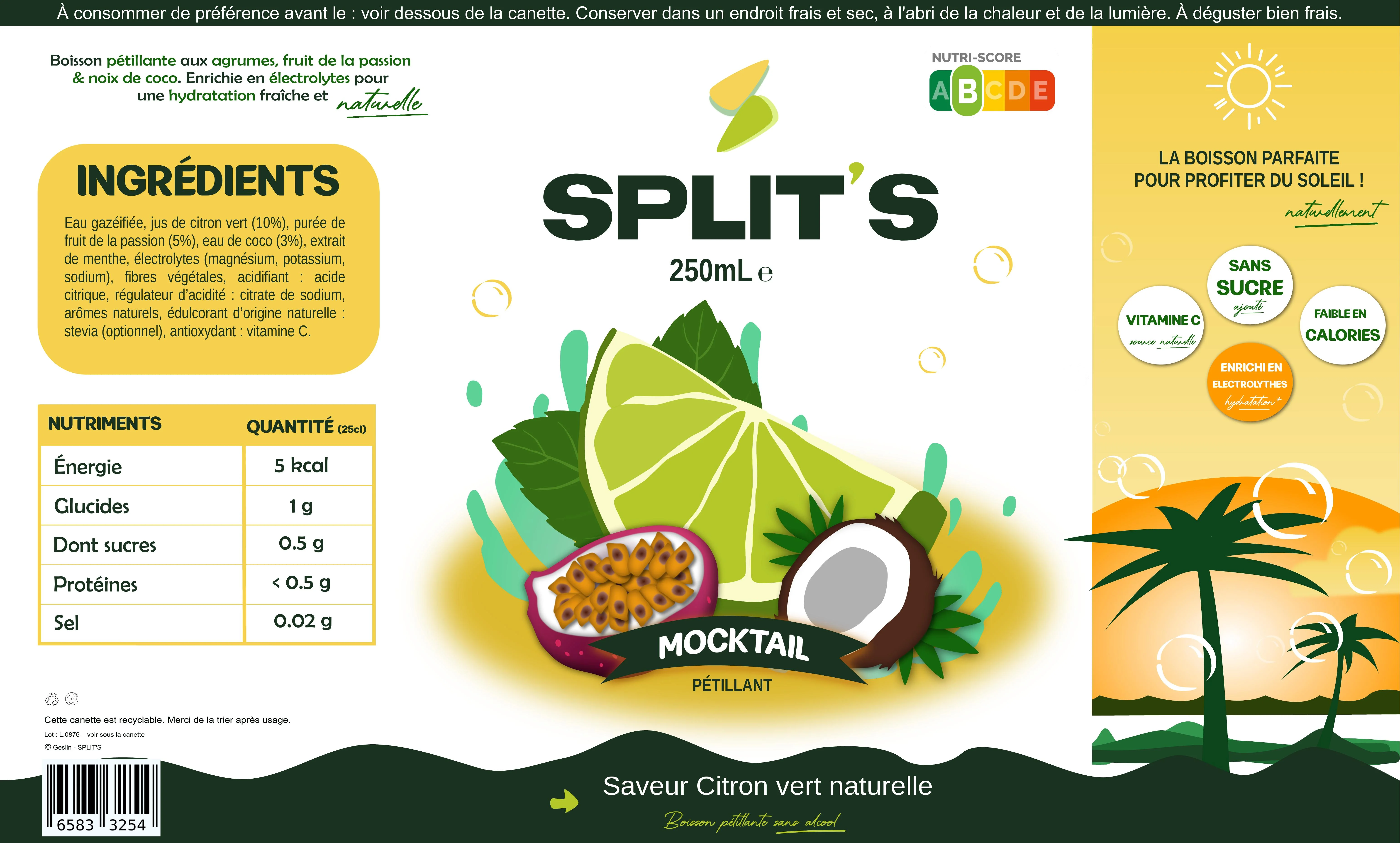 Maquette canette SPLIT'S à plat